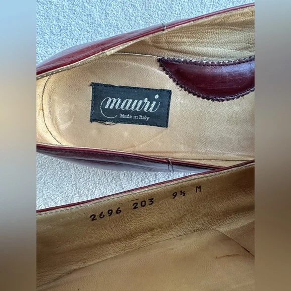 Mauri Ostrich Loafers men’s dress shoes red slip on 9.5 M